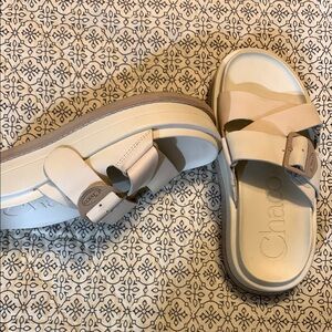 Chaco Beige Slide Sandals
